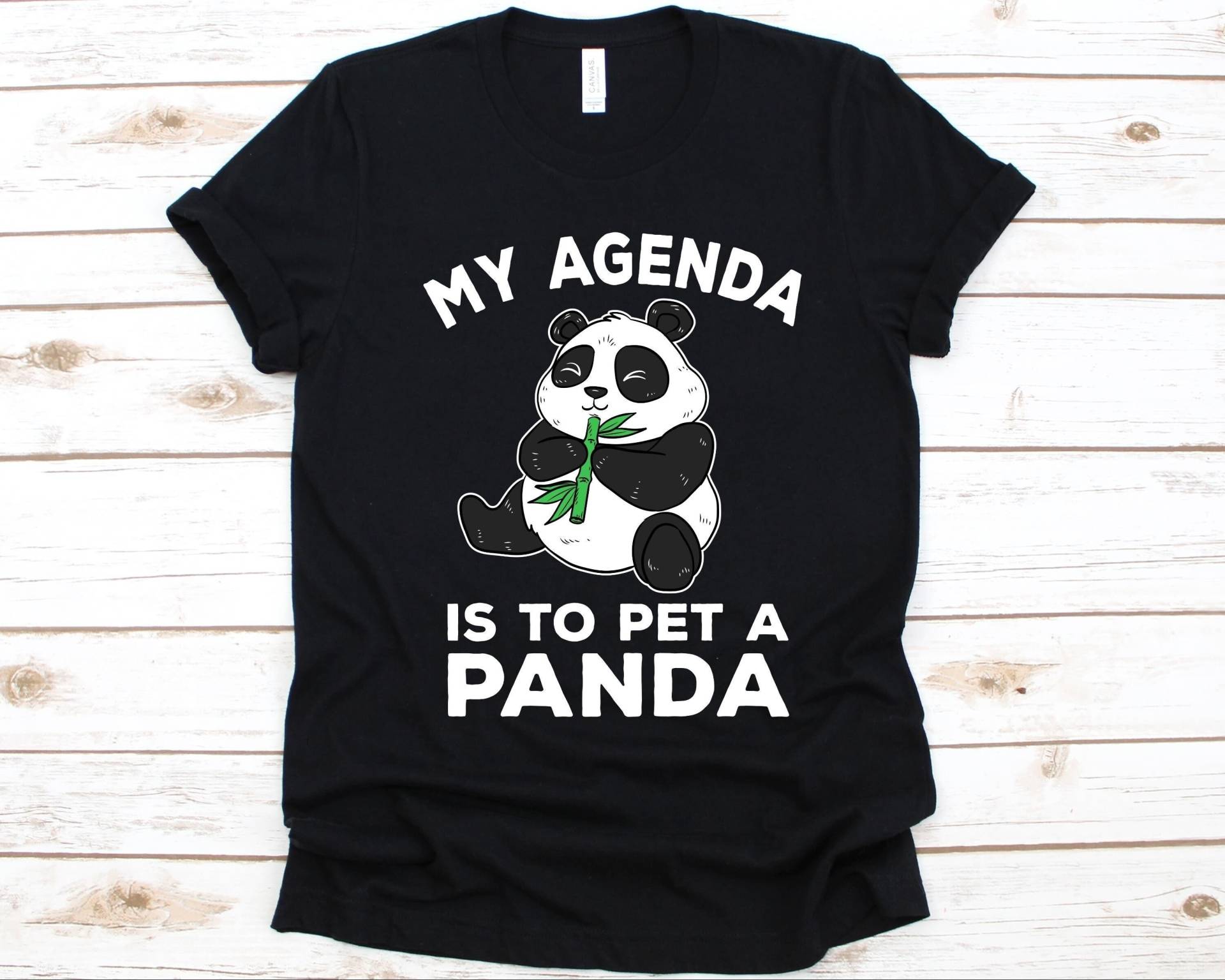 My Agenda Is To Pet A Panda Shirt, Lustiges T-Shirt Für Jungs Und Mädchen, Liebhaber Geschenk, Bär Riesen Süßer von AbbysDesignFactory