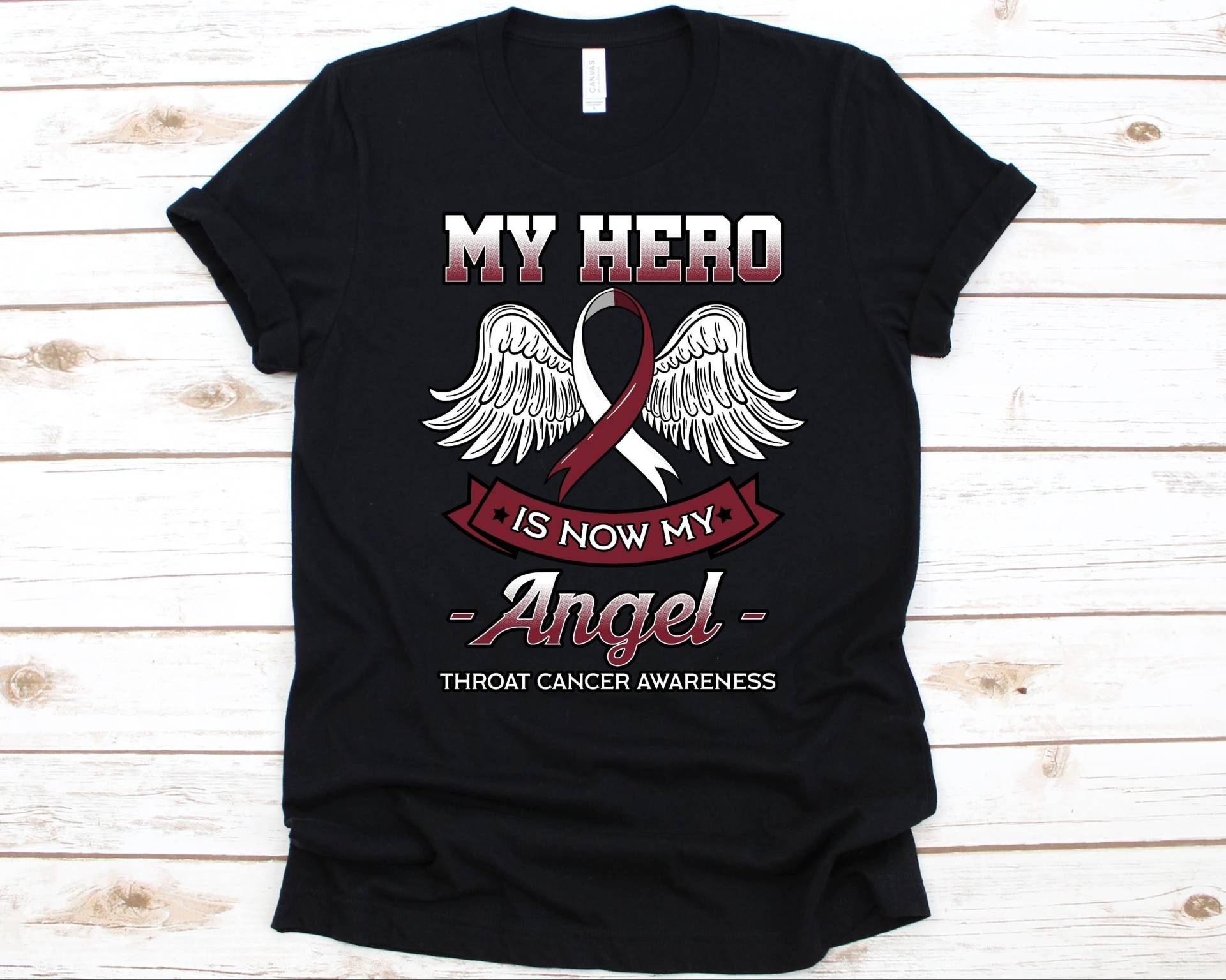 My Hero Is Now Angel Shirt, Bewusstsein Geschenk Für Hals Krebs Krieger Kämpfer Überlebende, Krankheit Tshirt Männer Und Frauen von AbbysDesignFactory