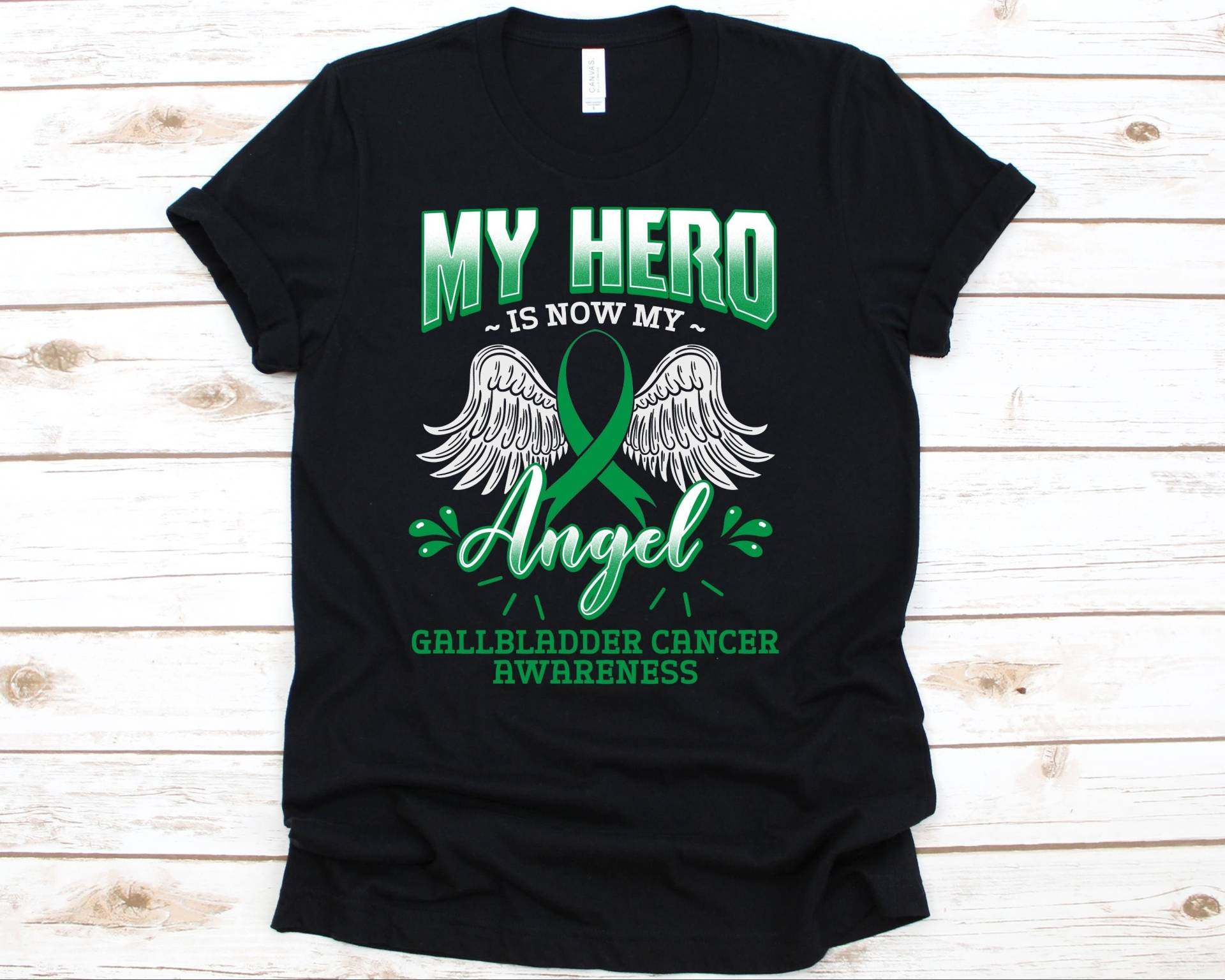 My Hero Is Now Angel Shirt, Bewusstseinsgeschenk Für Gallbladder Krebs Krieger Kämpfer, Squamous-Cell Carcinoma Tshirt Männer Und Frauen von AbbysDesignFactory