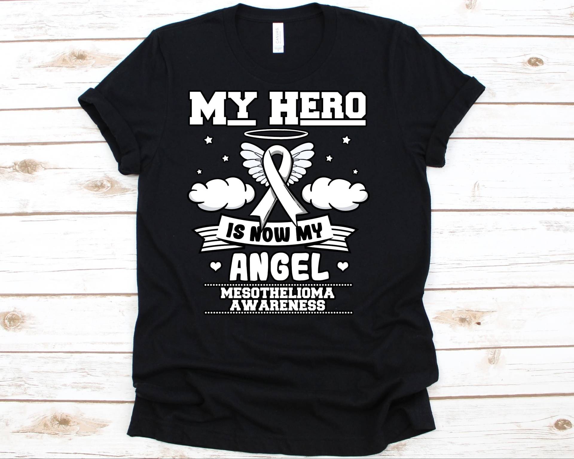 My Hero Is Now Angel Shirt, Bewusstseinsgeschenk Für Mesotheliom Krieger Überlebende, Hemd Männer Und Frauen von AbbysDesignFactory