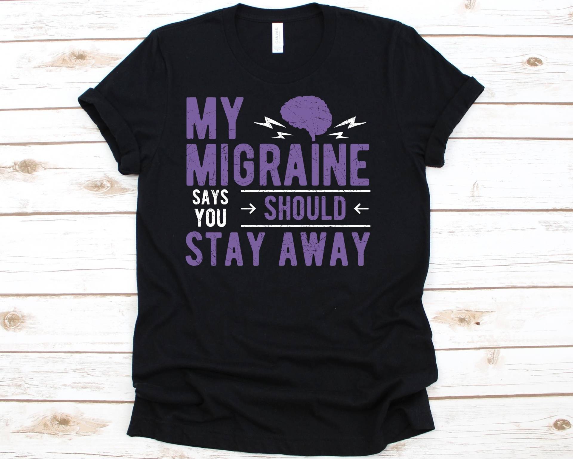 My Migräne Sagt, Du Solltest Fern Bleiben Shirt, Bewusstsein Geschenk Für Krieger Kämpfer, Tshirt Männer Und Frauen, Kopfschmerzen Shirt von AbbysDesignFactory