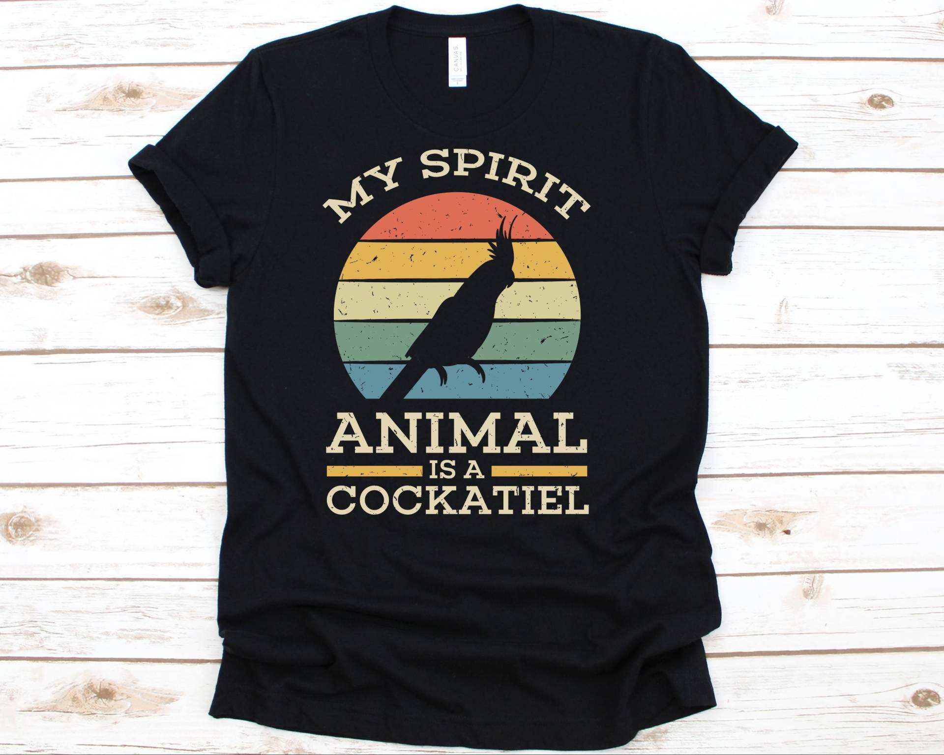 My Spirit Animal Is A Cockatiel Retro Shirt, Lover, Geschenk Für Kakadu-Besitzer Männer Und Frauen, Vogelbeobachter Tshirt, Tierarzt von AbbysDesignFactory