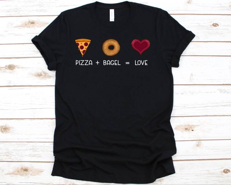 Pizza Bagel Love Shirt, Süßes Shirt Für Männer Und Frauen, Geschenk Pizzaliebhaber, Donut T-Shirt, Bagels Beigel von AbbysDesignFactory