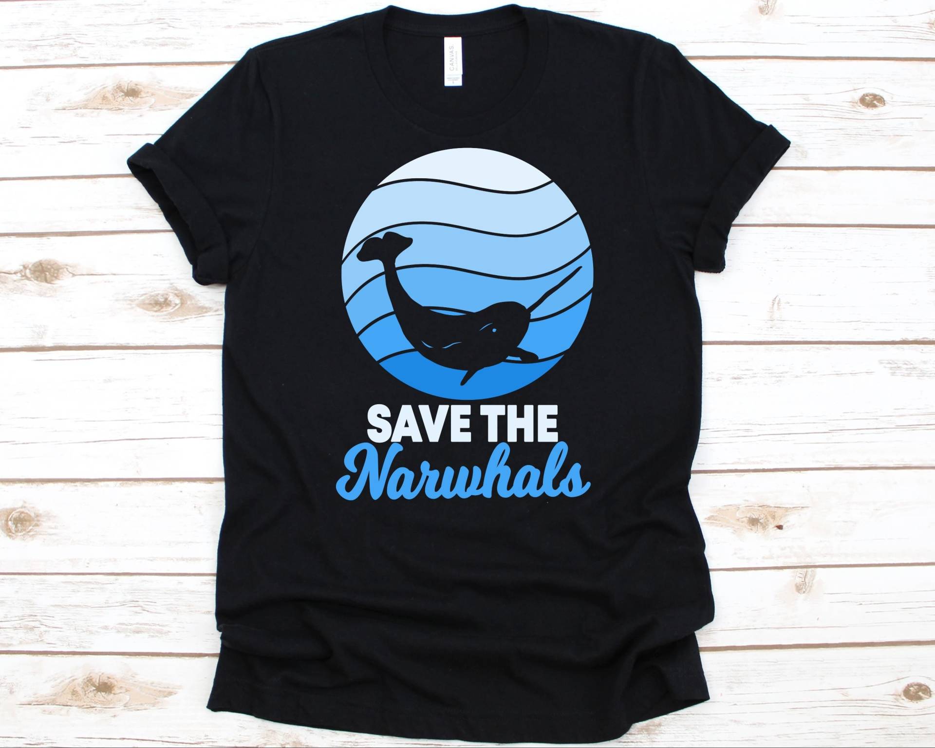 Save The Narwhals Shirt, Narwhale Liebhaber Geschenk Für Männer Und Frauen, Wal Arten Narwhal Tusk, Meer Einhorn Grafik, Arctic Whale Design von AbbysDesignFactory