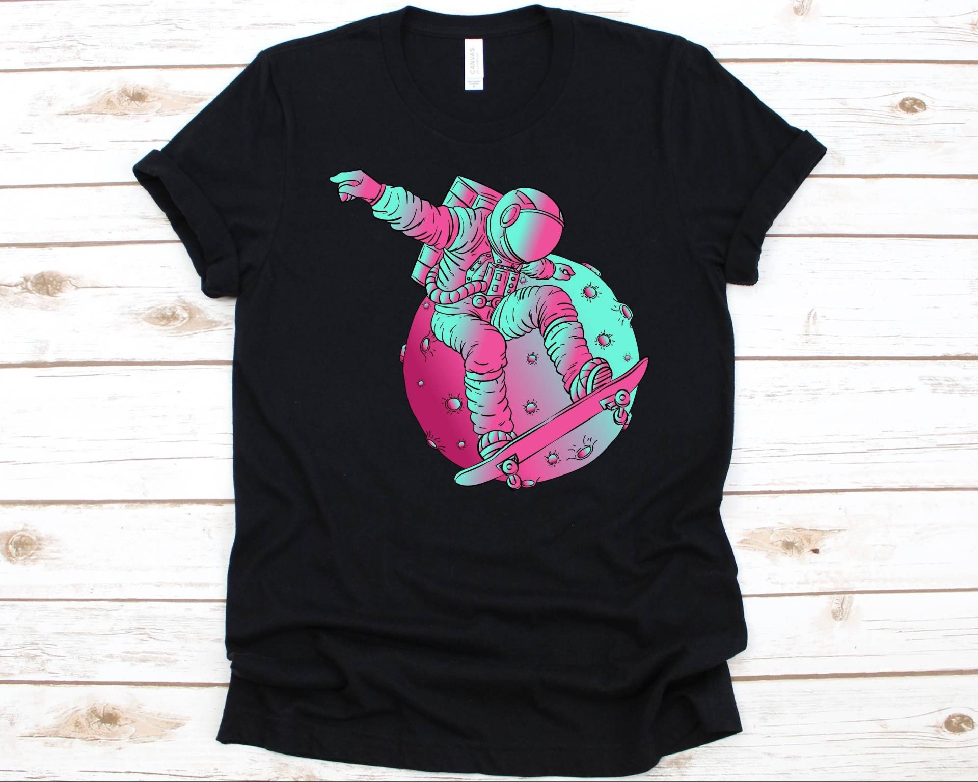 Skateboarding Astronaut Shirt, Lustiges Shirt Für Männer Und Frauen, Skateboard T-Shirt, Skateboarder, Skater T-Shirt von AbbysDesignFactory