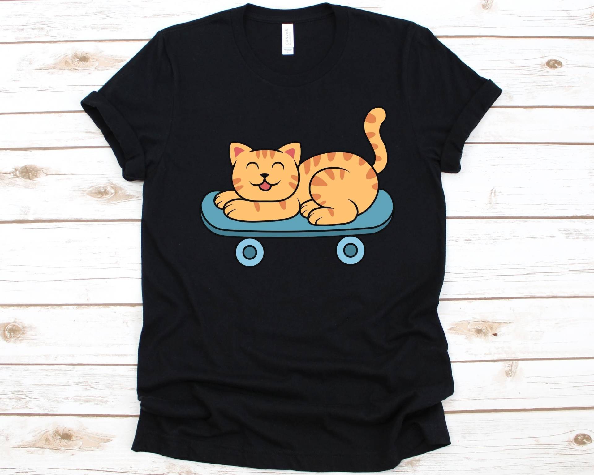 Skateboarding Katzen Shirt, Süßes Shirt Für Männer Und Frauen, Katzenliebhaber T-Shirt, Skateboarder Geschenk, Skateboard Geschenk von AbbysDesignFactory