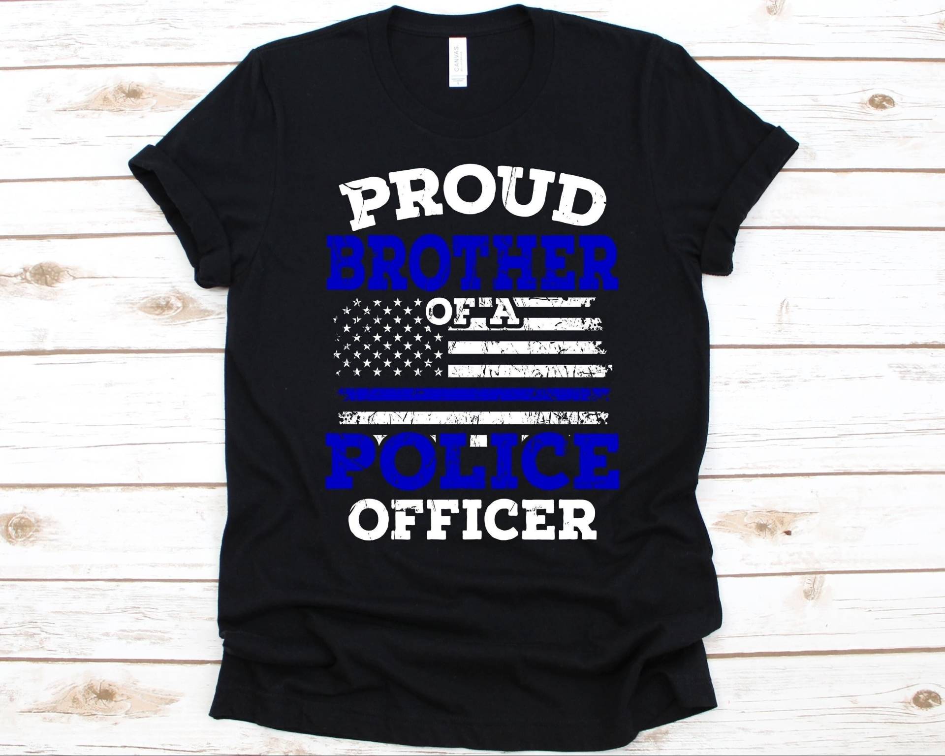 Stolzer Bruder Eines Polizeioffiziers Shirt, Polizei Hemd, Stellvertretendes Law Enforcer, Cop 4Th Of Juli Dünnes Blaues Line Bro von AbbysDesignFactory