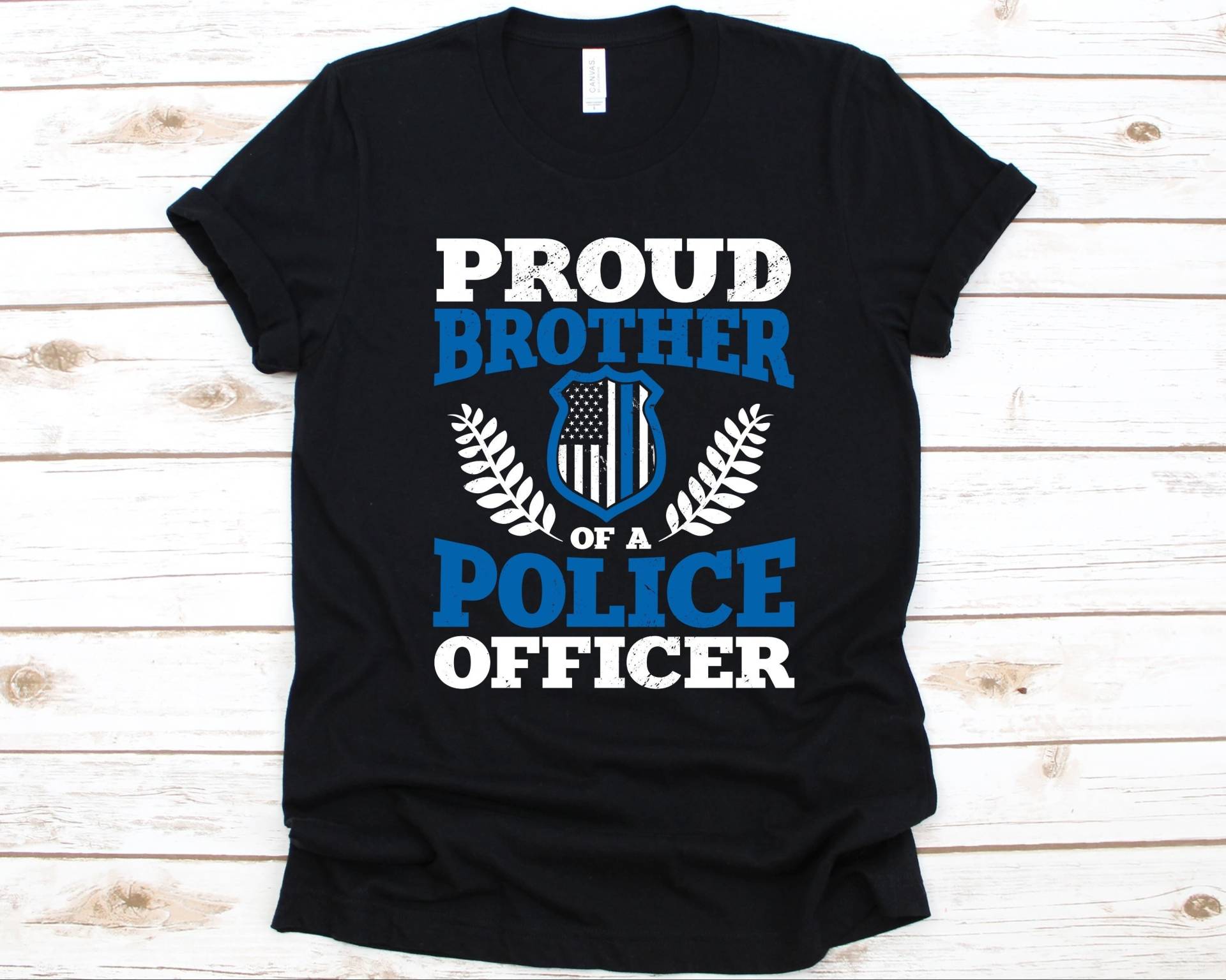 Stolzer Bruder Eines Polizisten Hemd, Polizei Stellvertretendes Shirt, Law Enforcer, Cop 4Th Of July Thin Blue Line Shirt von AbbysDesignFactory