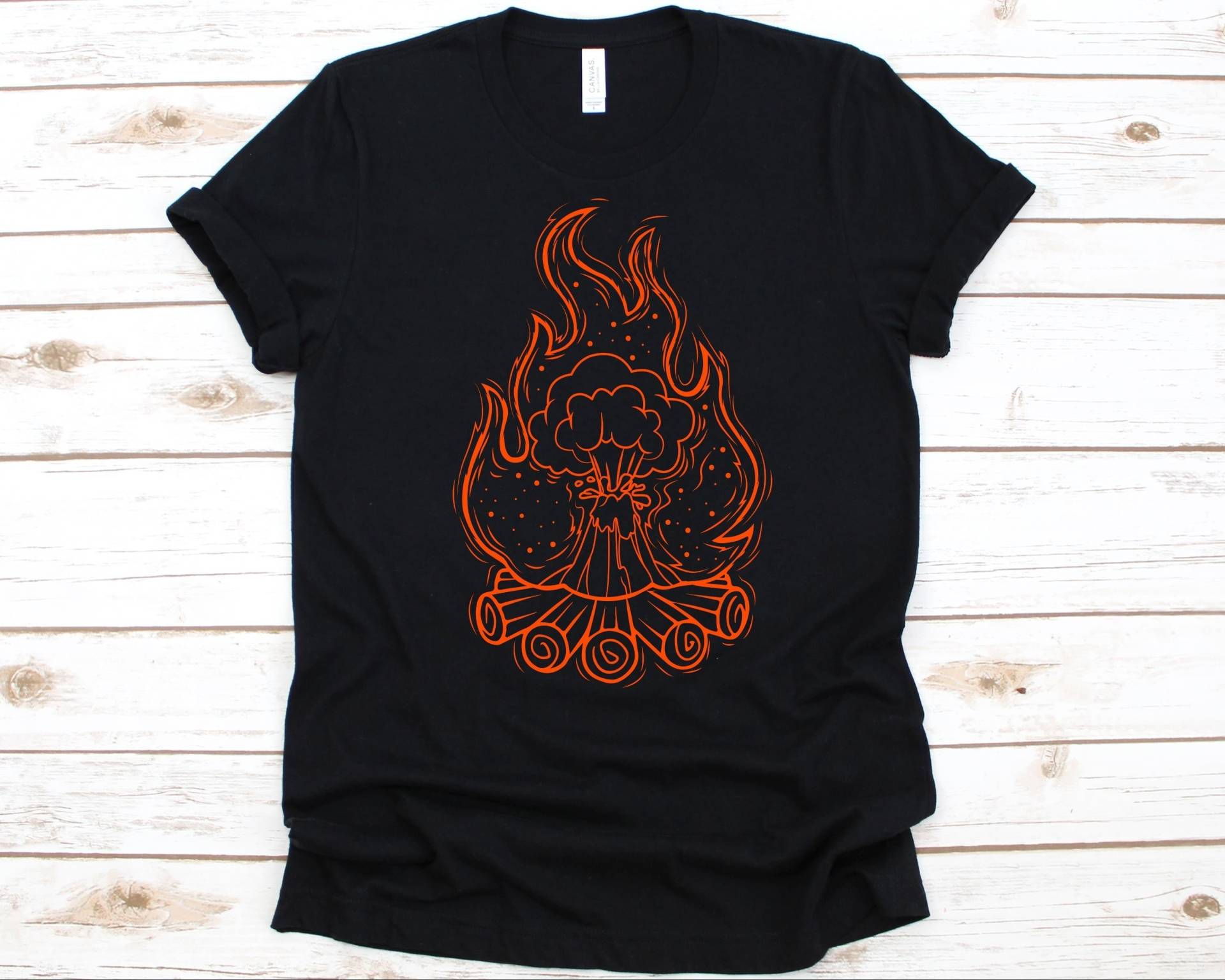 Vulkan Campfire Shirt, Cooles Volcano Design Für Männer Und Frauen, Liebhaber Geschenk, Geophysics Grafik, Geologie T-Shirt, Wissenschaft von AbbysDesignFactory