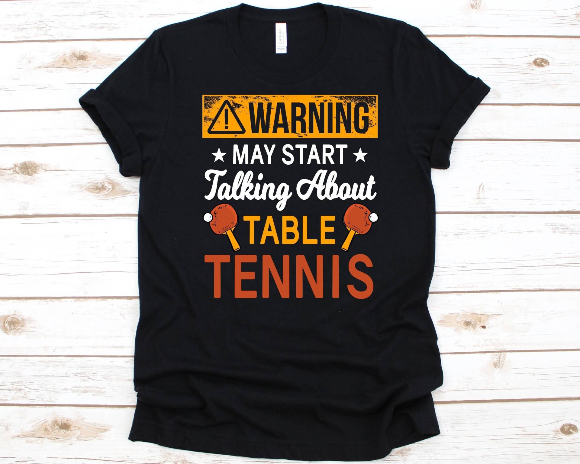 Warnung Kann Anfangen Zu Sprechen Shirt, Geschenk Für Tischtennis Liebhaber, Ping Pong Paddel Design, Whiff-Whaff Ball Grafik von AbbysDesignFactory