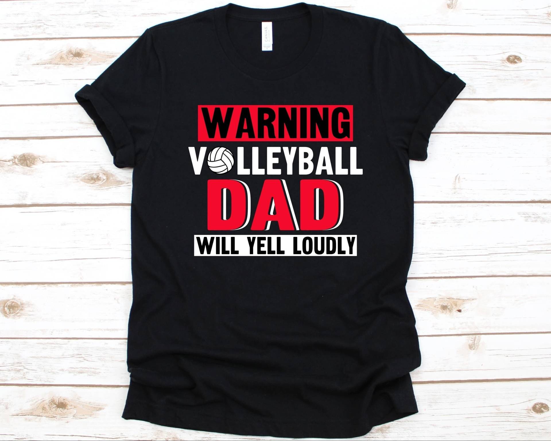 Warnung Volley-Volleyball-Vater Wird Lautes T-Shirt Schreien, Volley-Volleyball-T-Shirt, Volleybal-Spieler-Hemd, Volleybal-Liebhaber, Nationaler von AbbysDesignFactory