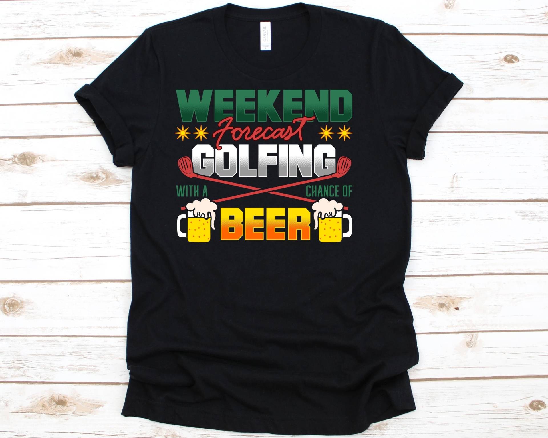 Weekend Forecast Golfen Mit Einer Chance Bier Shirt, Geschenk Für Golfer Männer Und Frauen, Lustiges Golf Tshirt, Liebhaber Clubs von AbbysDesignFactory