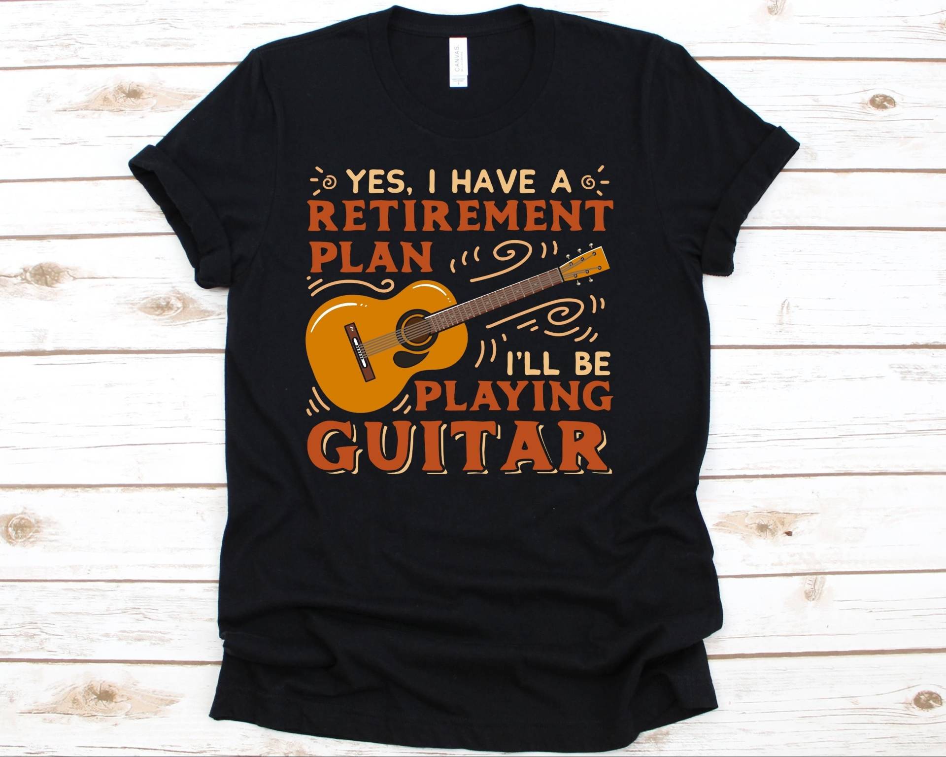 Yes I Have A Retirement Plan I'll Be Playing Guitar Shirt, My Gitarrenspieler Tshirt, Geschenk Für Gitarrenliebhaber Im Ruhestand von AbbysDesignFactory