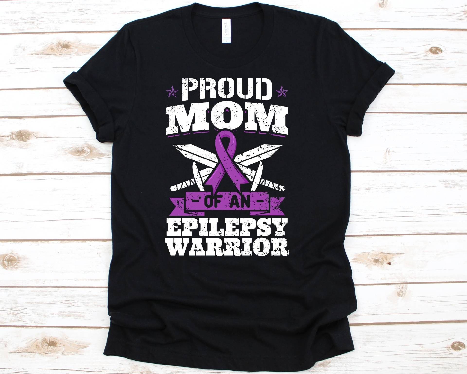 stolze Mutter Eines Epilepsie-Kriegers Shirt, Bewusstseins-Geschenk Für Epilepsie-Kämpfer-Überlebender, Epilepsie-T-Shirt Frauen, Lila Band von AbbysDesignFactory