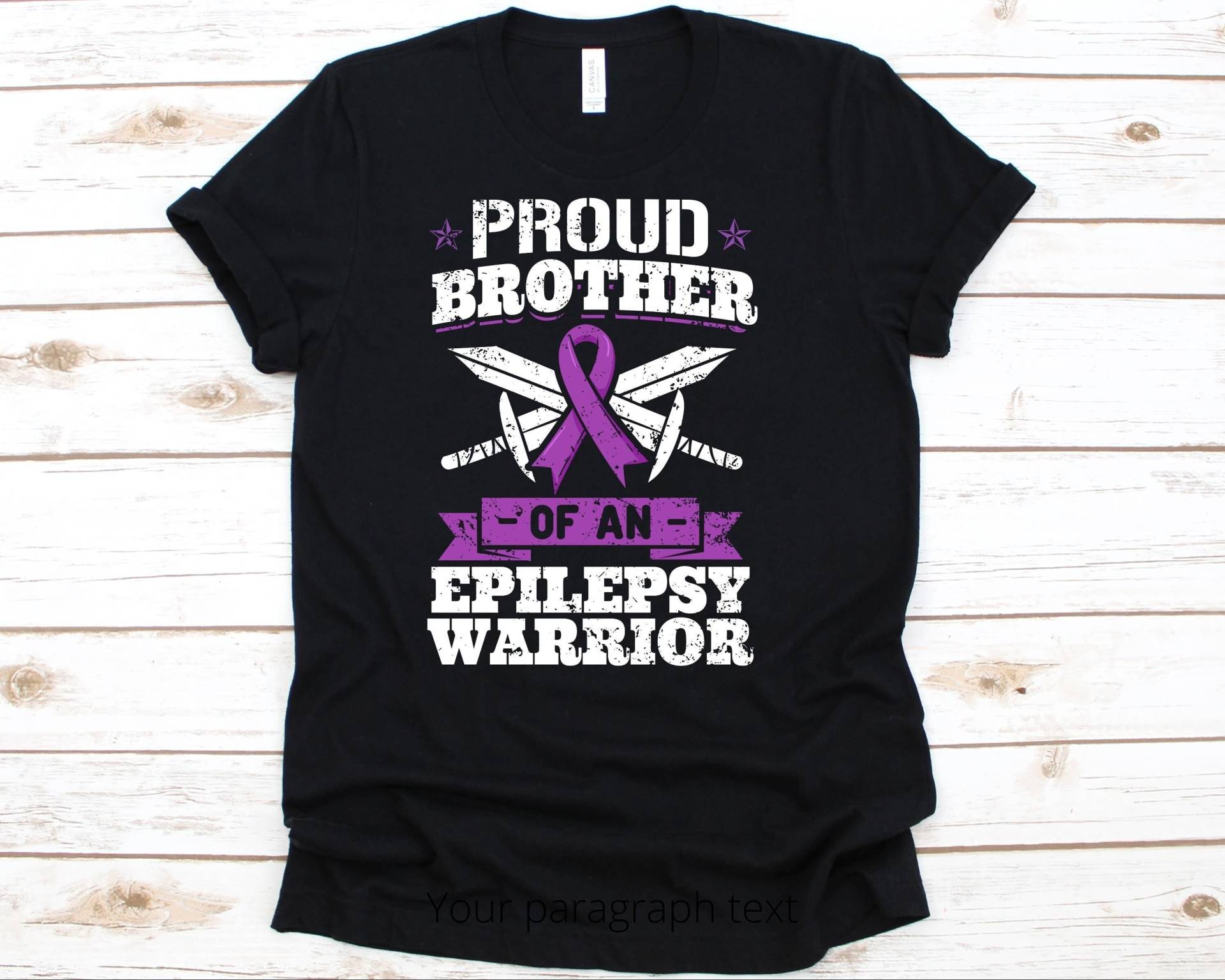 stolzer Bruder Eines Epilepsie-Kriegers Shirt, Bewusstseins-Geschenk Für Epilepsie-Kämpfer-Überlebender, Epilepsie-T-Shirt Männer, Lila Band, Bro von AbbysDesignFactory