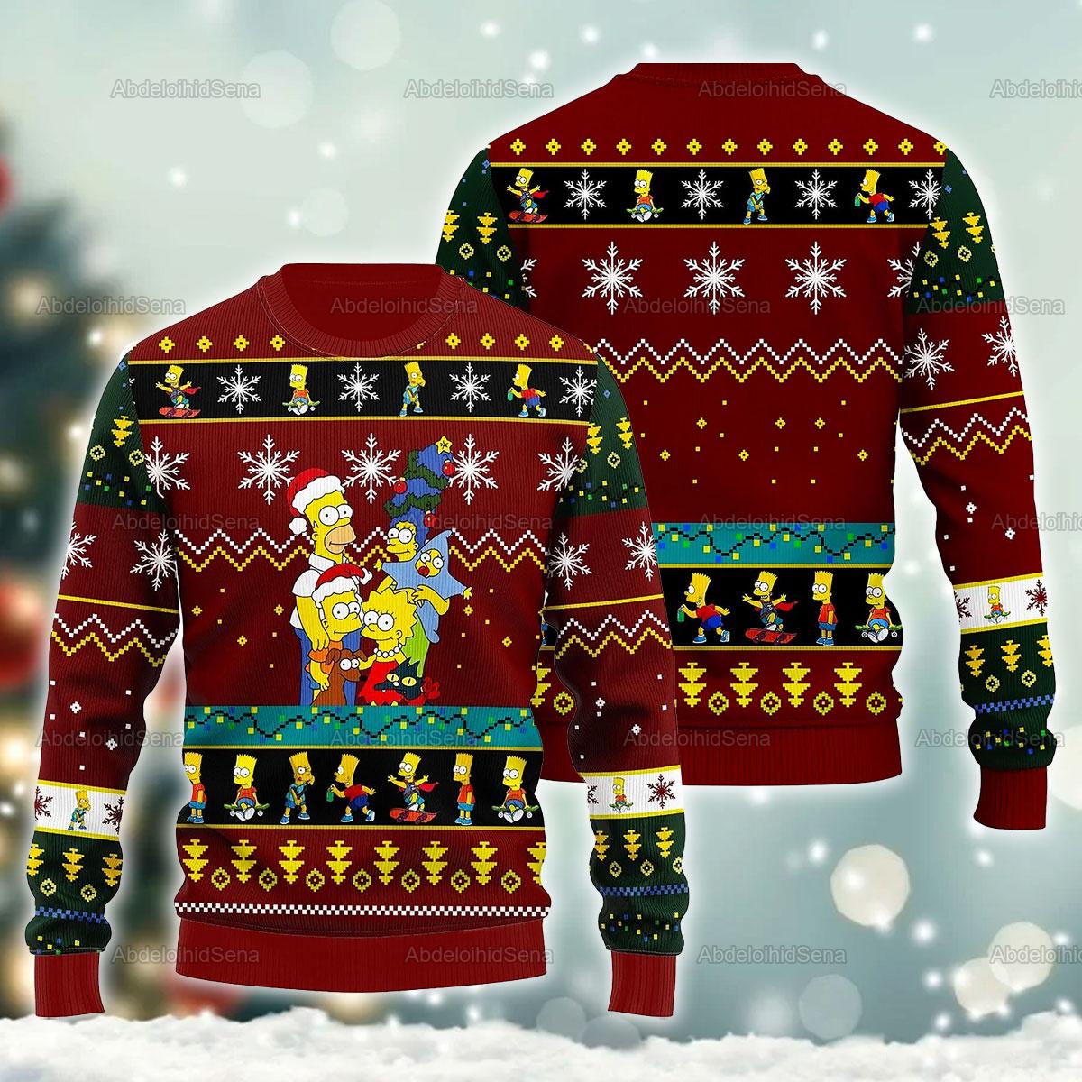 Die Simpsons Hässliche Pullover, Bart Simpson Weihnachten Pullover von AbdeloihidSena