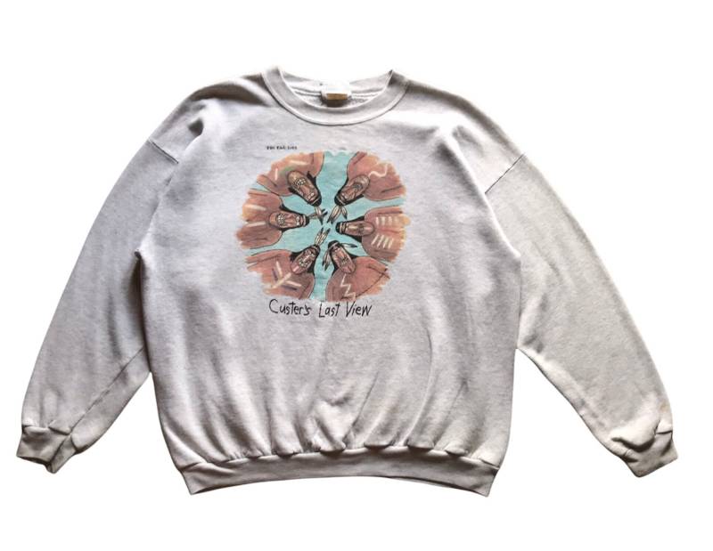 Vintage 80Er Jahre The Far Side Custer's Last View Humor Comic Kunstdruck Crewneck Sweatshirt Distressed Xl Größe von AbeVintageStore