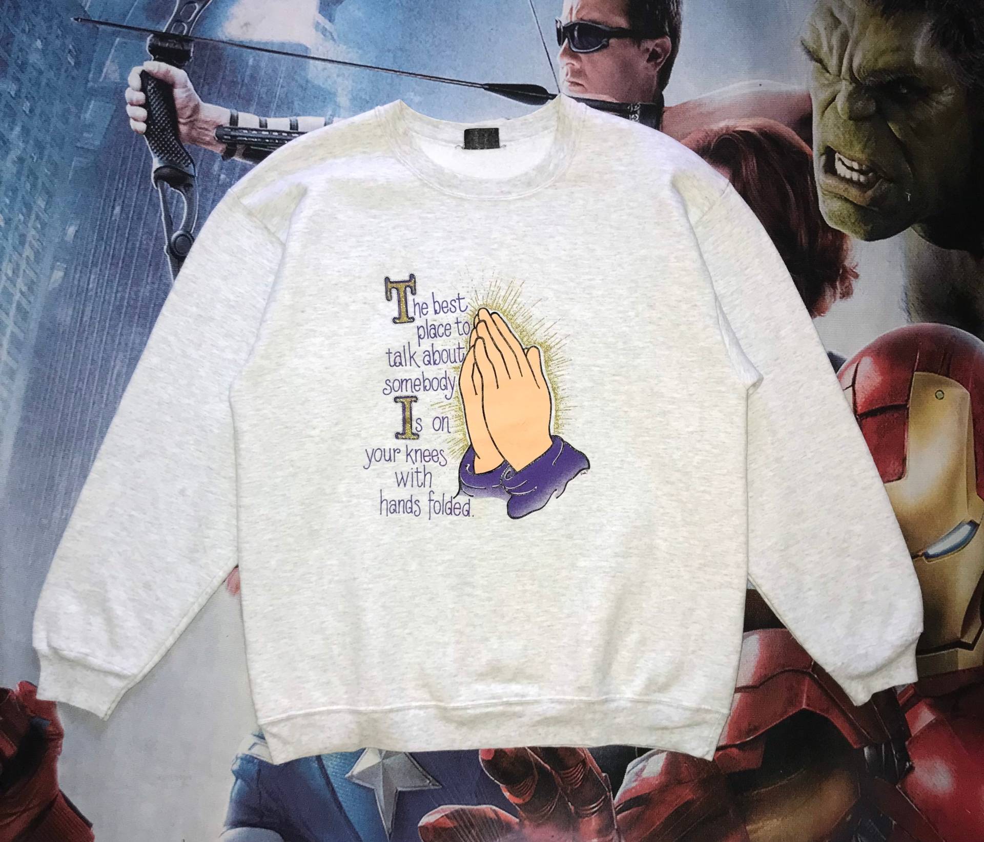 Vintage 90Er Jahre Art Crewneck Sweatshirt L Size von AbeVintageStore