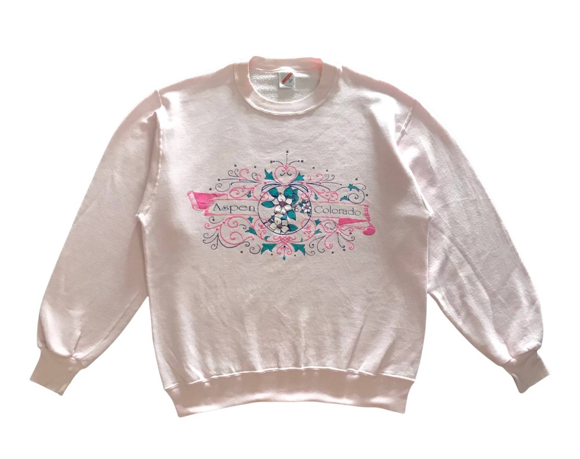 Vintage 90Er Jahre Aspen Colorado Spellout Crewneck Sweatshirt L Größe | M-L von AbeVintageStore