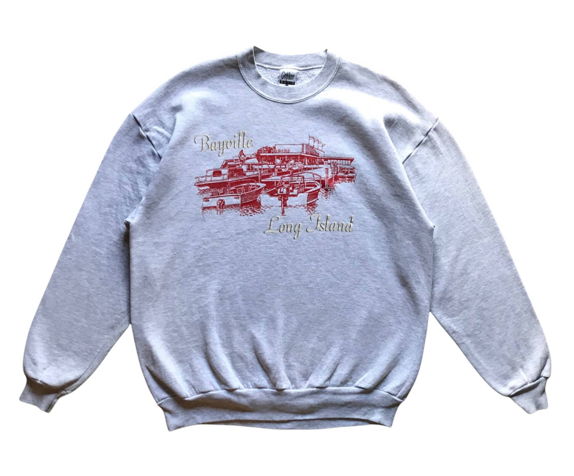 Vintage 90Er Jahre Bayville Long Island Art Crewneck Sweatshirt Xl Größe von AbeVintageStore