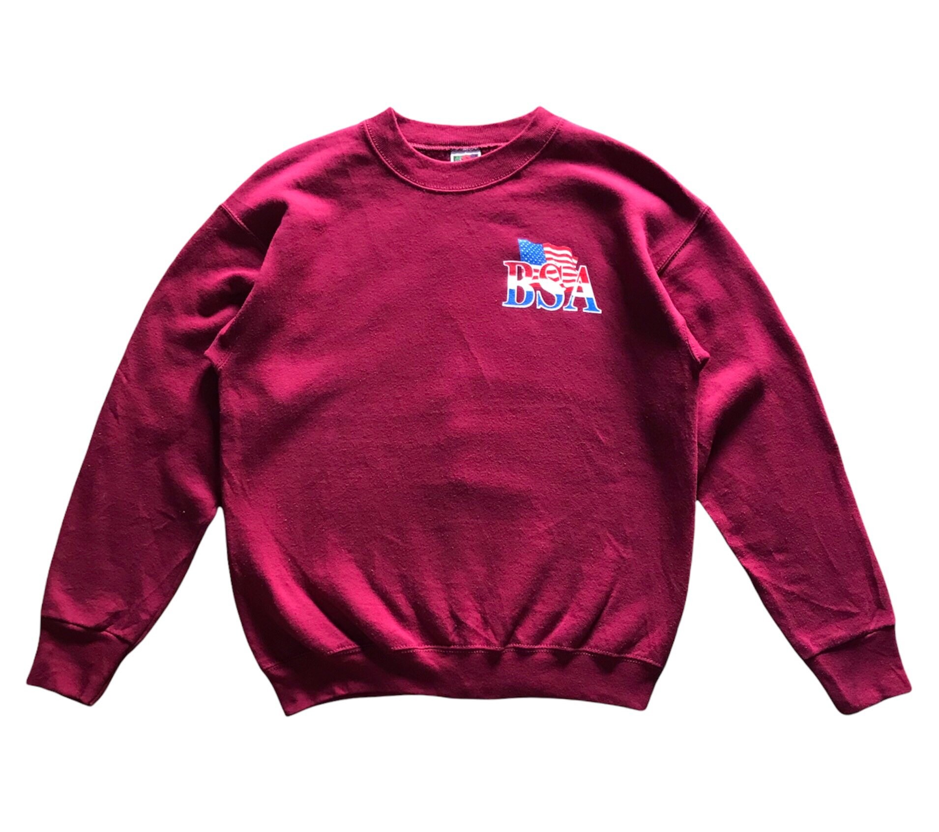 Vintage 90Er Jahre Bsa America Spellout Crewneck Sweatshirt M Größe von AbeVintageStore