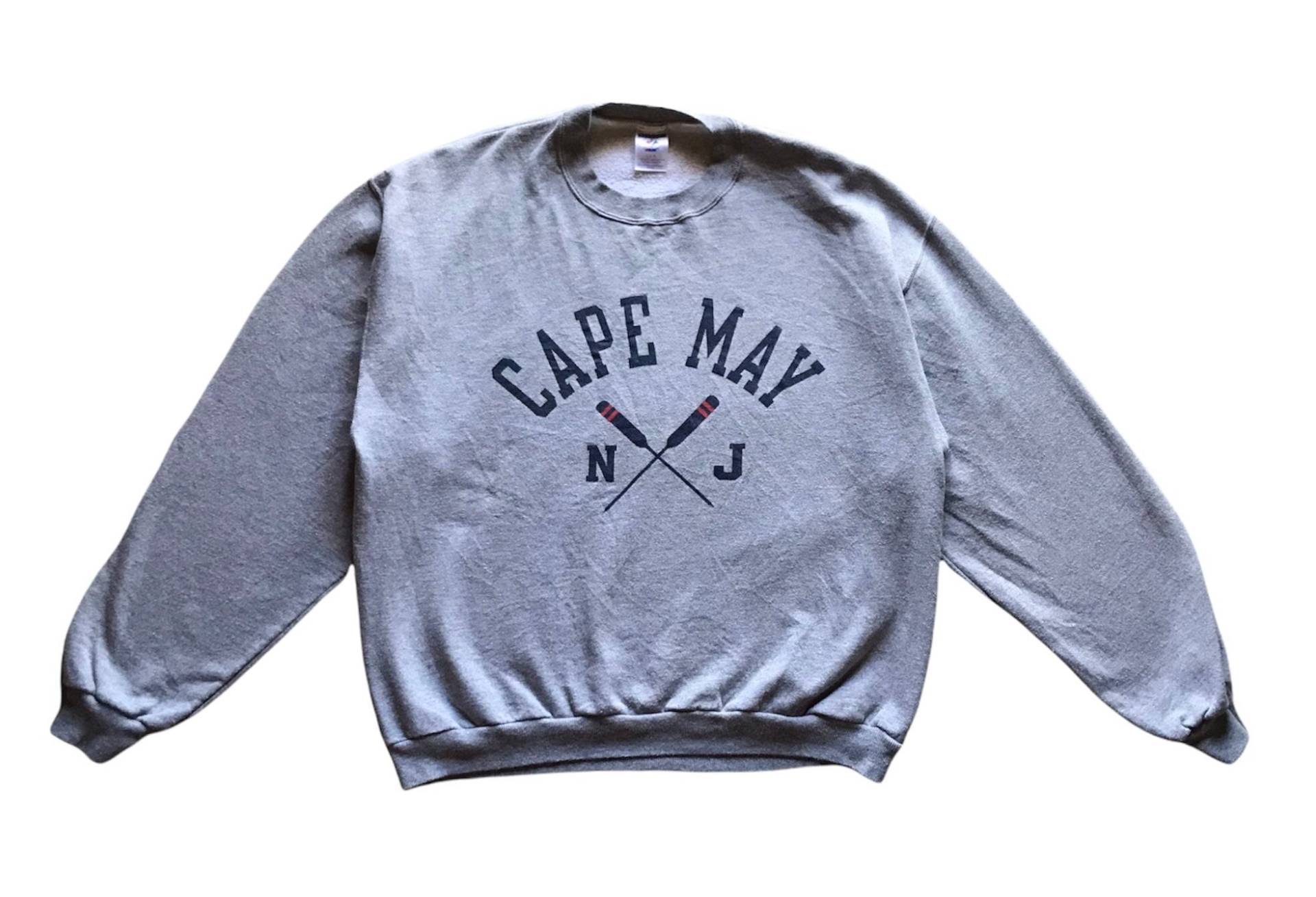 Vintage 90Er Jahre Cape May New Jersey Spellout Crewneck Sweatshirt Baggy Style L Größe von AbeVintageStore