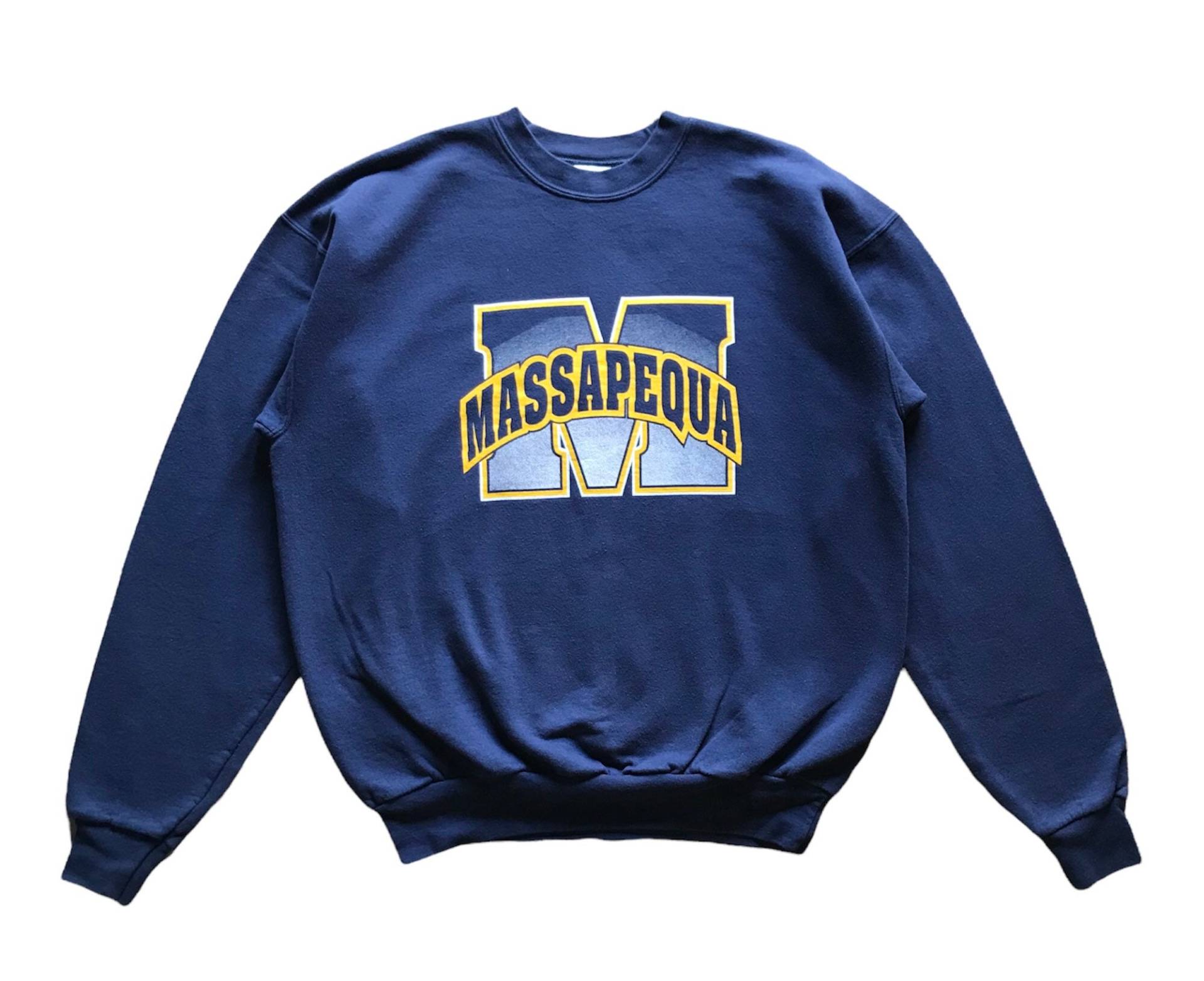 Vintage 90Er Jahre Massapequa New York Sweatshirt Mit Großem Druck Und Rundhalsausschnitt von AbeVintageStore