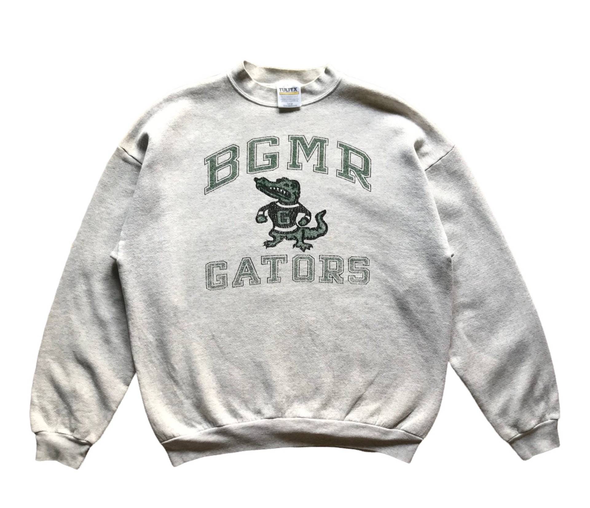 Vintage 90Er Jahre Sportswear Bgmr Gators Tultex Tag Crewneck Distressed Sweatshirt L Size von AbeVintageStore