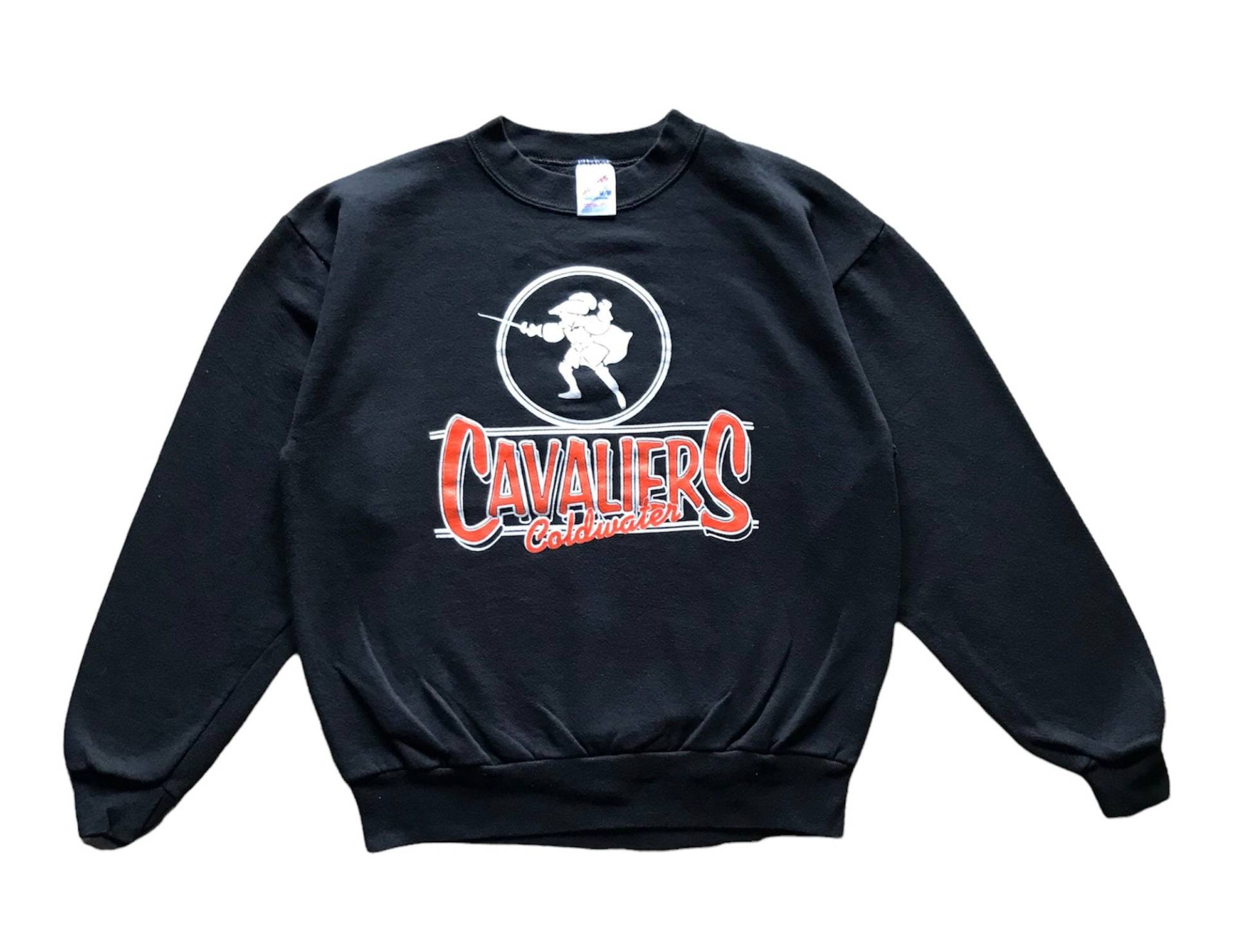 Vintage 90Er Jahre Sportswear Coldwater Cavaliers High School Spellout Crewneck Sweatshirt Jerzees Tag M Size von AbeVintageStore