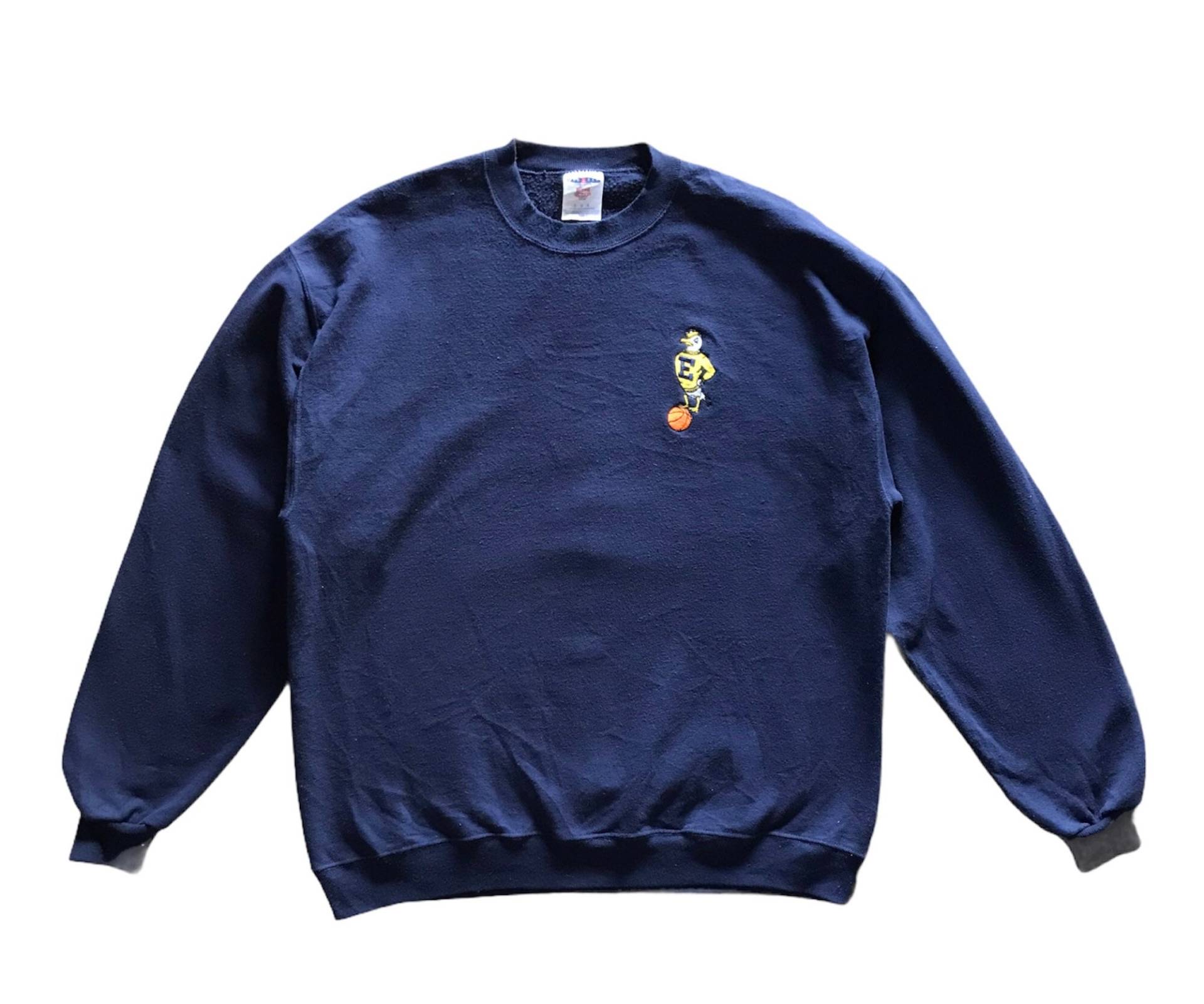 Vintage 90Er Jahre Sportswear E-Hawks Stickerei Crewneck Sweatshirt L Größe von AbeVintageStore