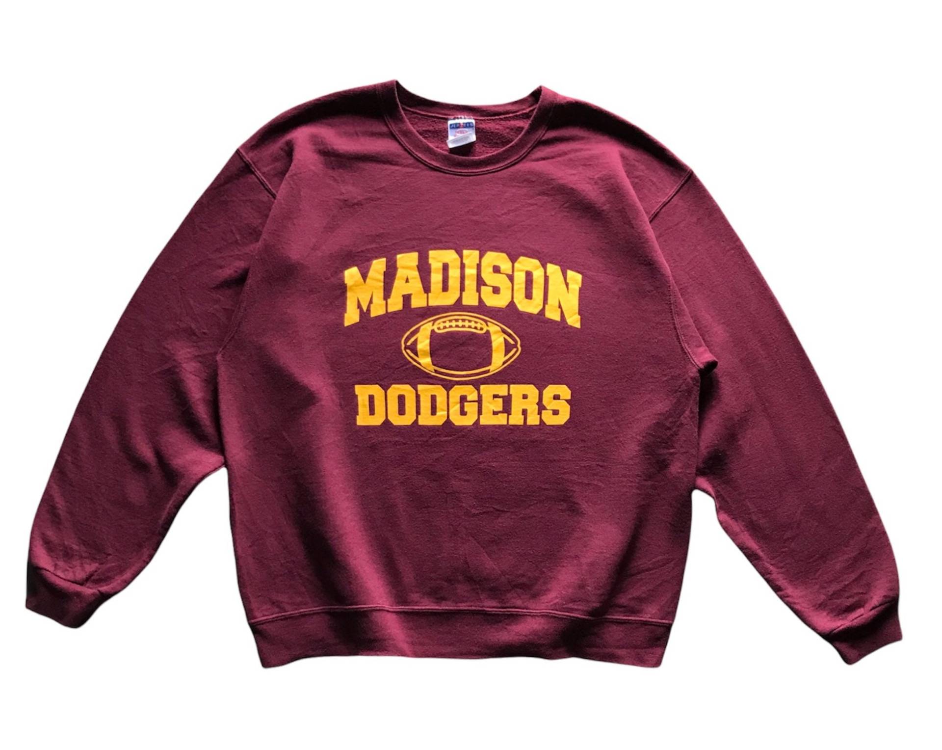 Vintage 90Er Jahre Sportswear Madison Dodgers High School Spellout Crewneck Sweatshirt L Size von AbeVintageStore