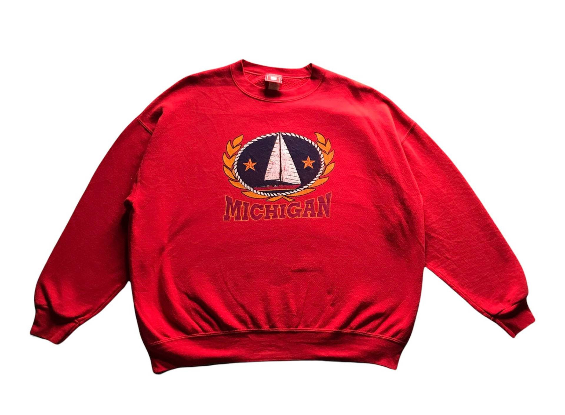 Vintage 90Er Jahre Sportswear Nfl Michigan Spellout Crewneck Sweatshirt Xl Größe von AbeVintageStore