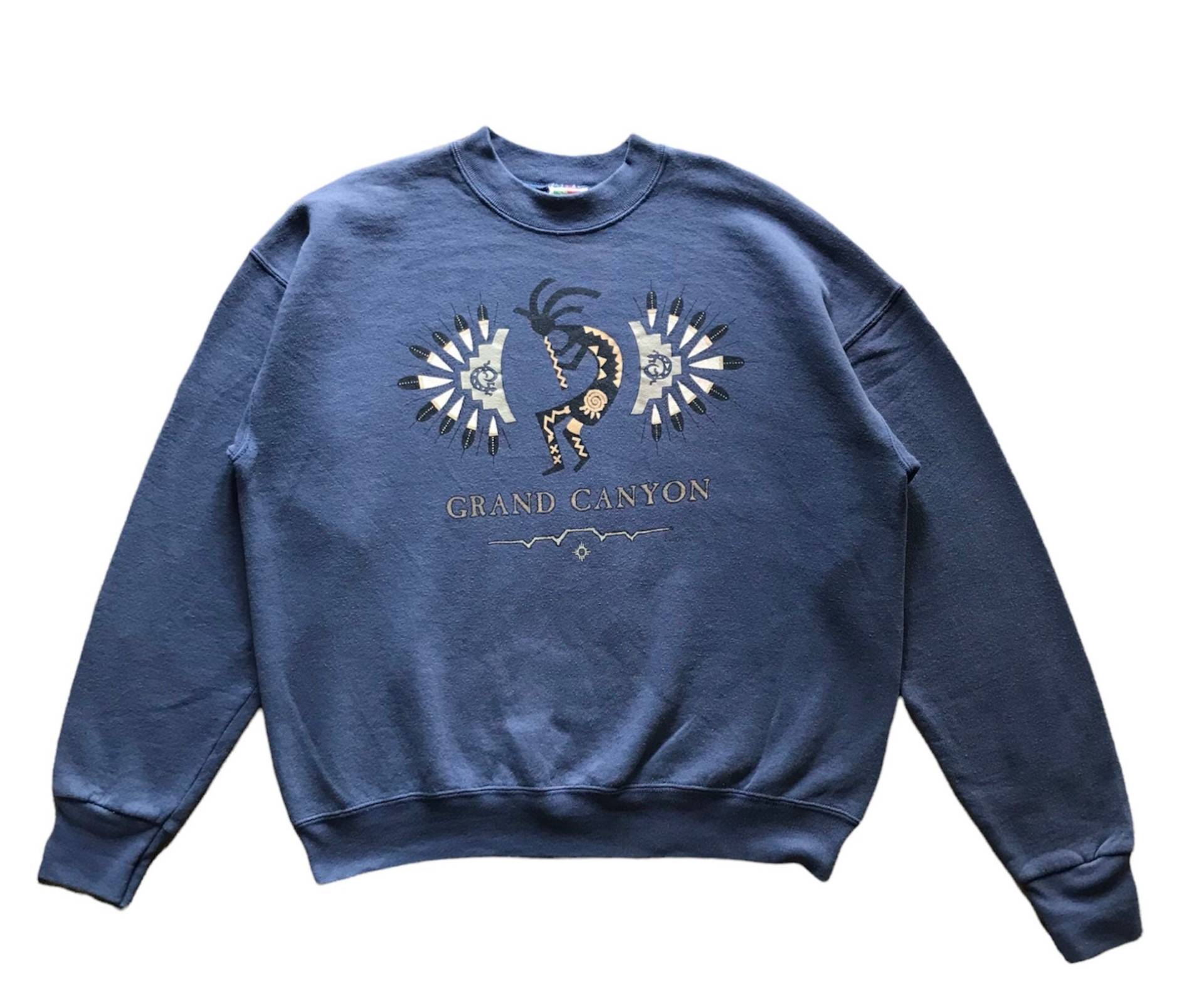 Vintage Art 90Er Jahre Grand Canyon Crewneck Sweatshirt Fruit Of The Loom Tag L Size von AbeVintageStore