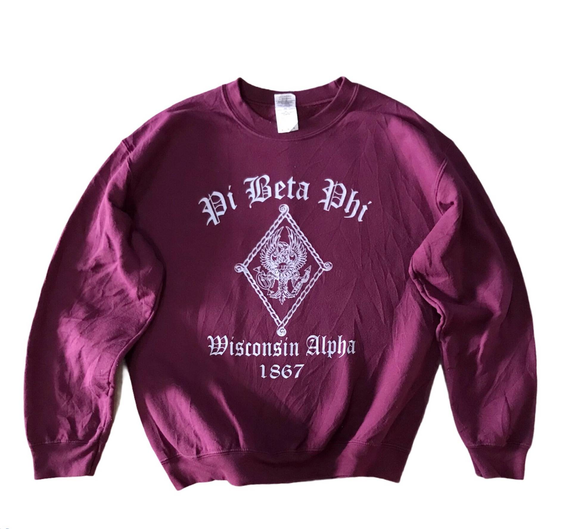 Vintage College Pi Beta Phi Wisconsin Alpha Crewneck Sweatshirt M Größe von AbeVintageStore