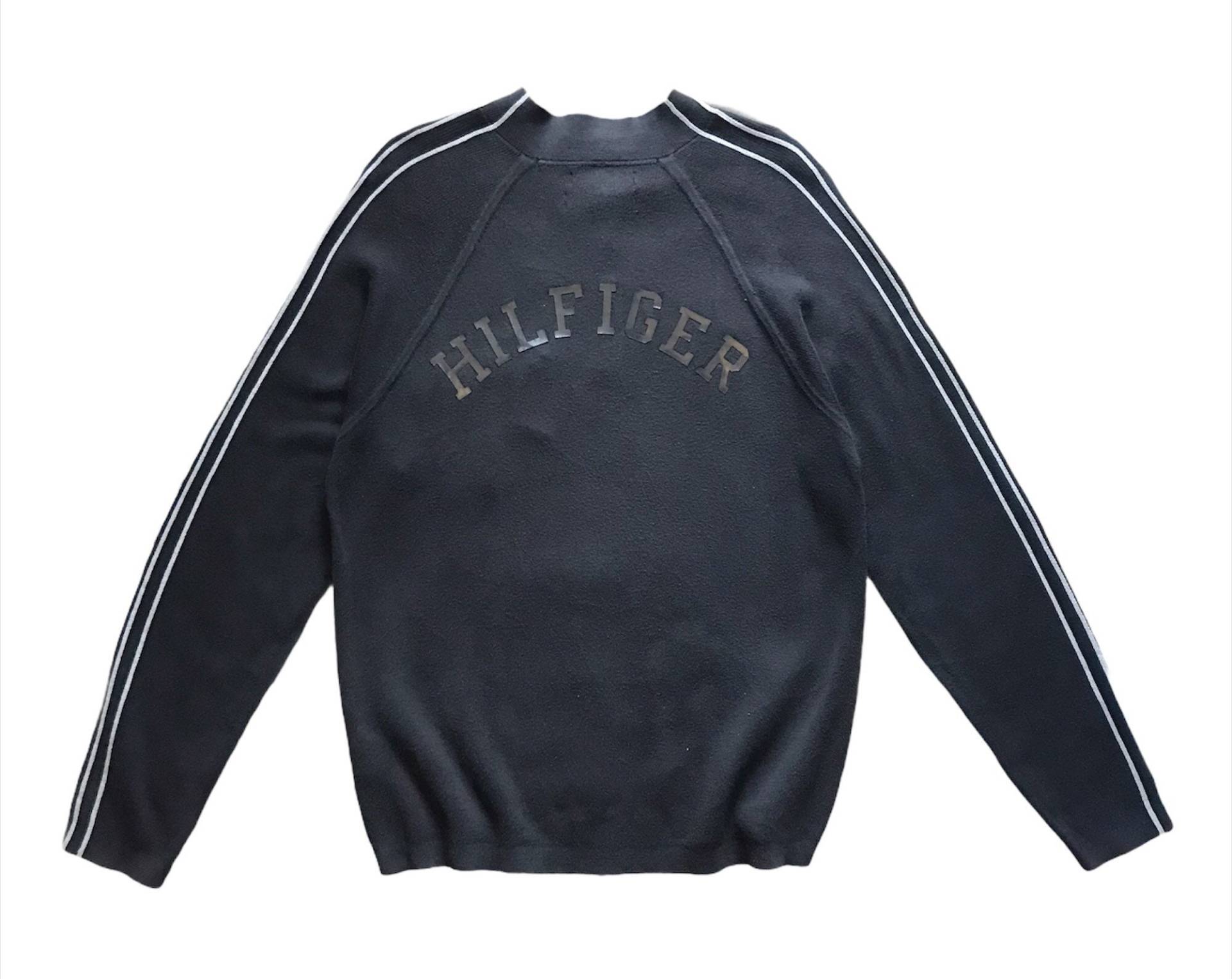 Vintage Tommy Hilfiger Half Zip Spellout Sweatshirt Pullover M Größe von AbeVintageStore