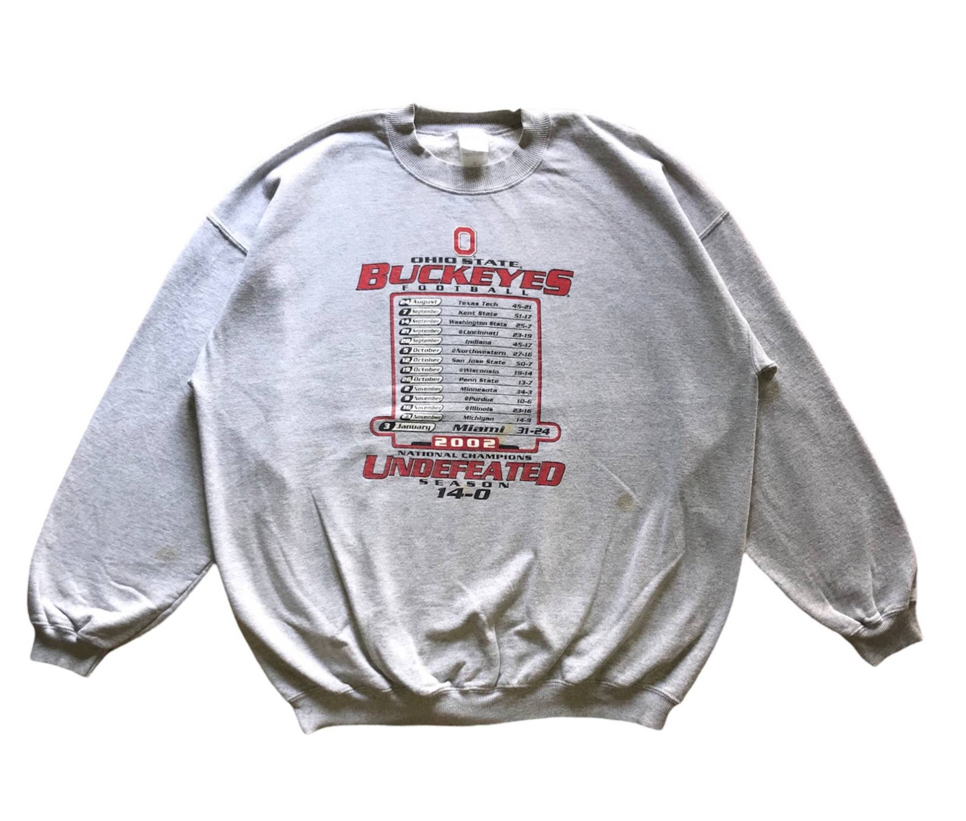 Vintage Y2K Ncaa Ohio State Buckeyes Football National Meister Unbesiegt Saison University Baggy Sweatshirt Xl Größe von AbeVintageStore