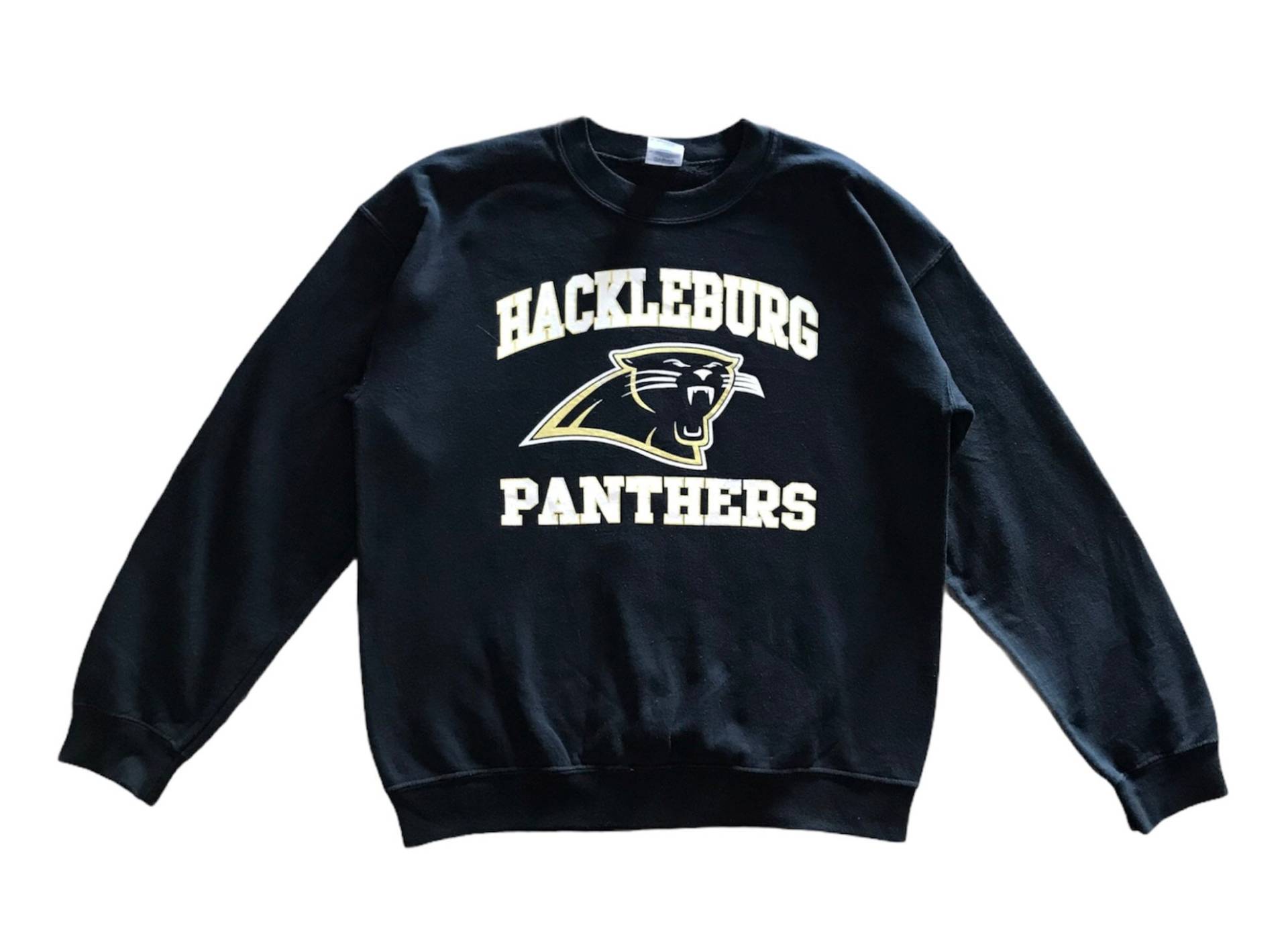 Vintage Y2K Sportswear Hackleburg Panthers High School Spellout Crewneck Sweatshirt M Größe von AbeVintageStore