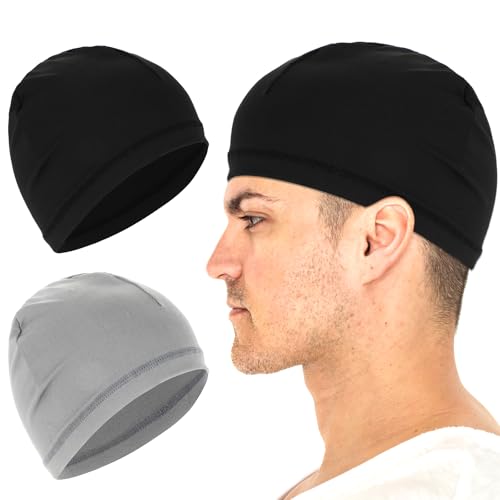 2er-Pack Seidige Strumpf-Wave-Caps für Männer, Satin-Kompressionskappe für Männer Waves von Abeillo