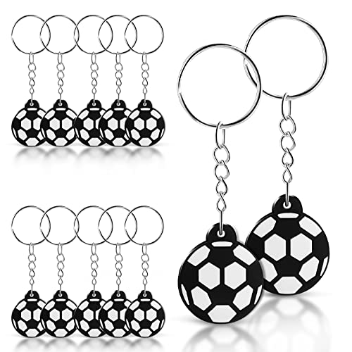 Abeillo 12 Stück Fußball Schlüsselanhänger Mini Fussball Sport Mitgebsel Schlüsselanhänger für Kinder, Football Key Chain, Fußball Party Schlüsselanhängern für Rucksäcke Party Dekorationen von Abeillo