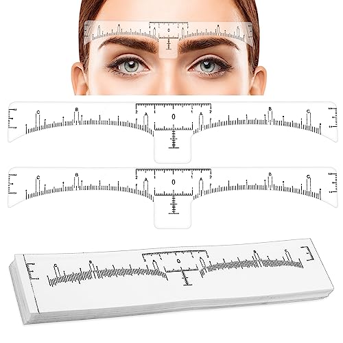 Abeillo 50 Stück Augenbrauen Schablone, Augenbrauen Lineal, Augenbrauen-Zeichen Lineal, Wiederverwendbar Augenbrauen Schablonen Set, Transluzente Augenbrauenlineal Aufkleber für Anfänger von Abeillo