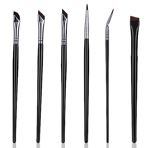 Abeillo 6 Stück Eyeliner Pinsel Set, Pinsel Abgewinkelter Dünn, Professioneller Augenbrauen Pinsel Make Up Eyebrow Brush, Präzise Make Up Pinsel für Eyeliner Augenbrauen Kosmeti von Abeillo