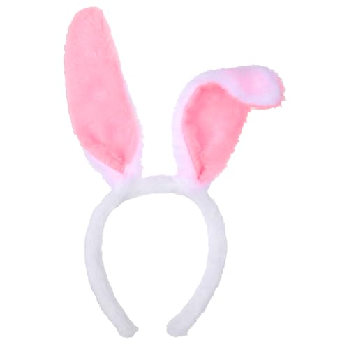 Abeillo Hasen-Ohren Haarreif, Weiß Rosa Hasenohren Haarreif Plüsch Hasenohren Stirnband für Ostern Party Bunny Kostüm Geburtstag Cosplay Karneval Kinder Erwachsene, Bunny Ears von Abeillo