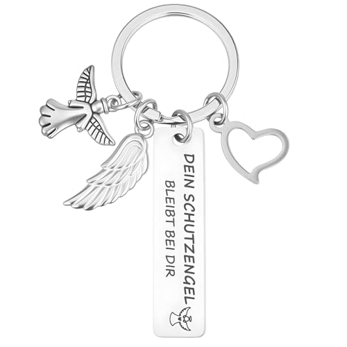 Abeillo Schutzengel Schlüsselanhänger,Auto Motorrad Glücksbringer,Führerschein Bestanden Geschenk,Fahr Vorsichtig Schlüsselanhänger mit Box,Engel Glücksbringer für Weihnachten Männer Frauen von Abeillo