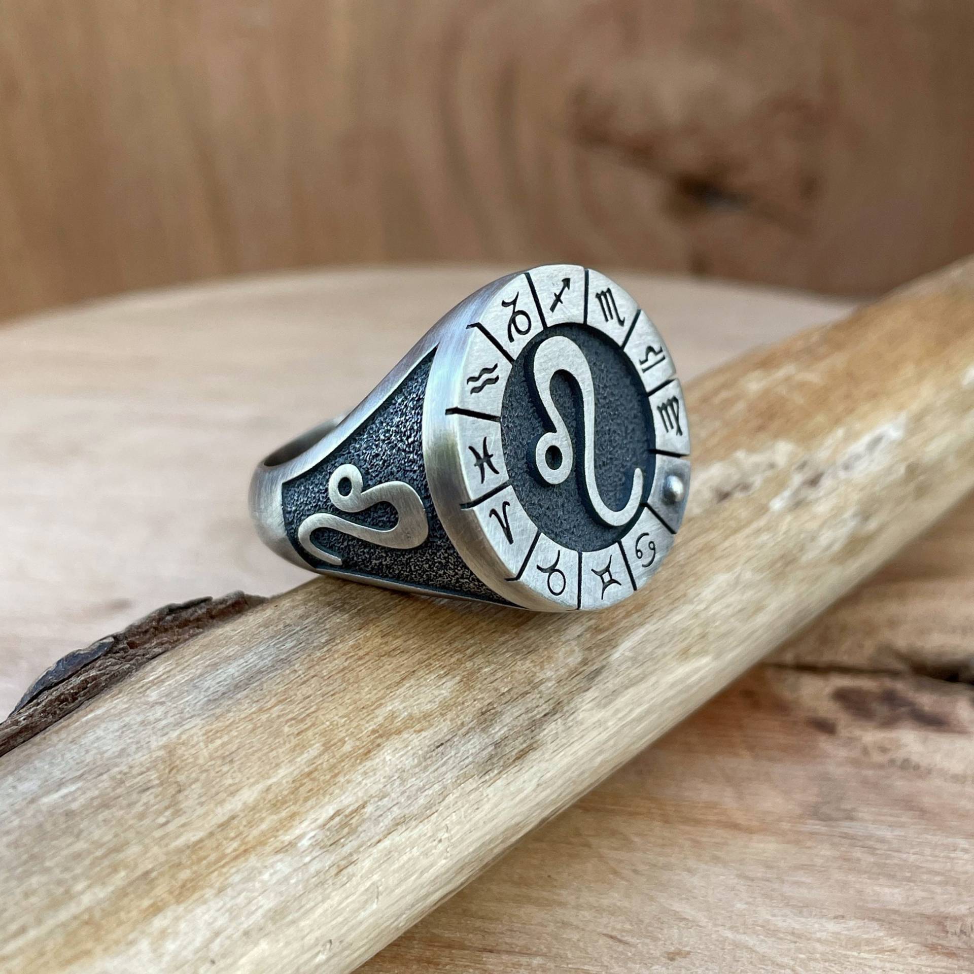 Löwe Sternzeichen 925 Sterling Silber Herren Ring Für Männer, Männer Ihn, Schmuck, Freund von AbelArtJewelry