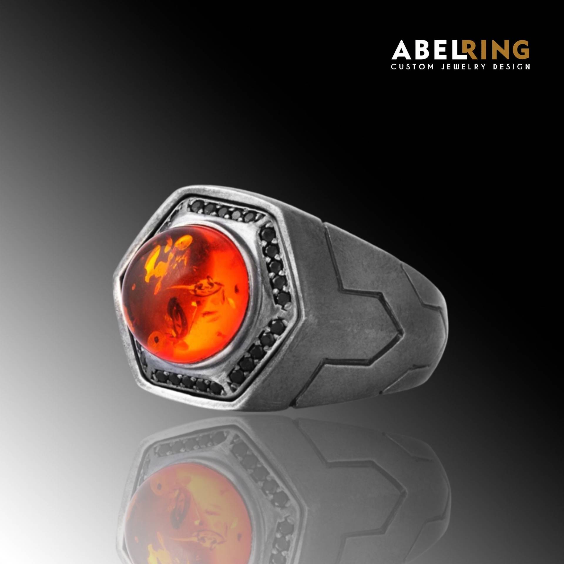 Opal Edelstein Und Bernstein Silber Siegelringe, Für Männer Einzigartige Ring, Jungen Ihn Antiker Alter Vintage Ring von AbelCustomRing