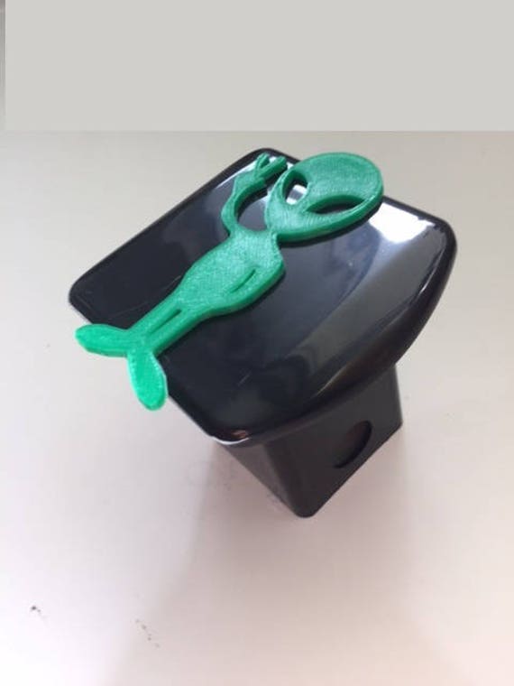 Alien Mit Peace-Zeichen 3D - Schwarz Grau 2 Zoll Trailer Hitch Cover Mars Ufo von AbelZunigaDesigns