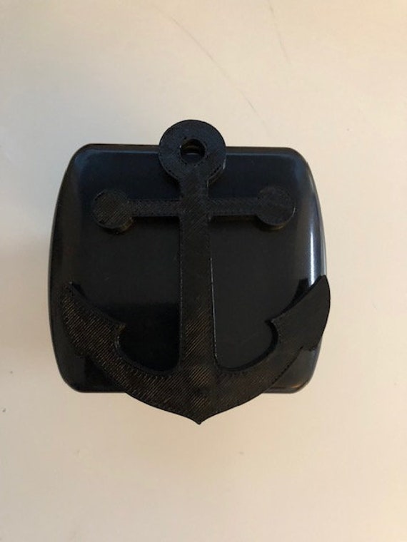 Boot Vor Anker in 3D - Schwarz Mit 2-Zoll-Trailer Hitch Cover Schiff Boote Gone Fishing Piraten Bootfahren Liebe von AbelZunigaDesigns