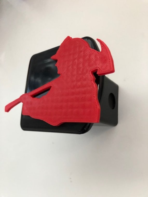 Feuerwehrmann Mit Axt Silhouette in 3D - Schwarz Rot 2-Zoll-Trailer Hitch Cover Feuerwehr von AbelZunigaDesigns