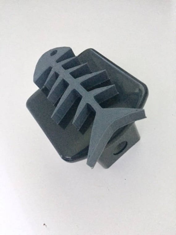 Fisch Knochen 3D - Schwarz Mit Grau 2-Zoll-Trailer Hitch Cover Sushi Gone Fishing Schädel von AbelZunigaDesigns