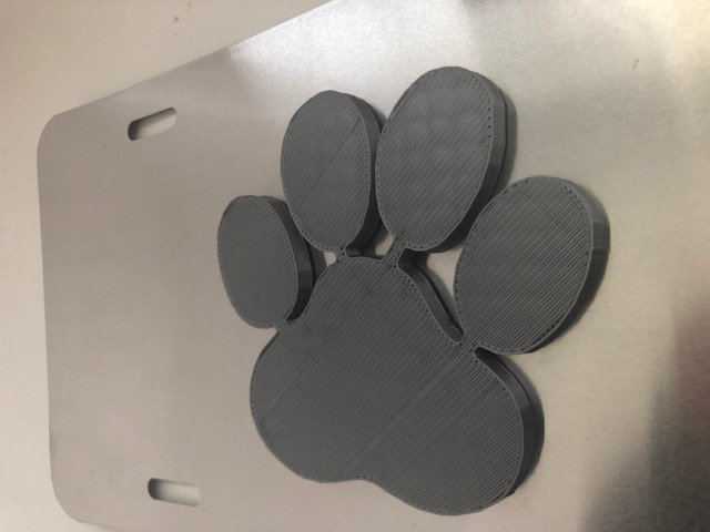 Hund Pfote Große Version in 3D - Einzigartig Nummernschild Einsatz Grau Mit Automobil Liebe von AbelZunigaDesigns